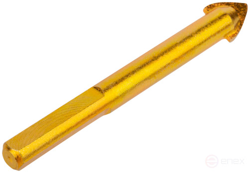 Сверло универсальное по кафелю, стеклу, керамограниту, бетону, кирпичу, трехгранный хвостовик, 12х85 мм