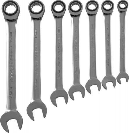 W45107S Set of combination ratchet wrenches on the holder, 10-19 mm, 7 items