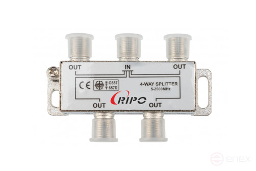 TV Ripo splitter (divider) in 4 directions for F connectors 5-2500 MHz