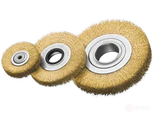 Cylindrical corrugated brush, length 80 mm, width 27 mm, corrugated brass wire MES 0.20 mm