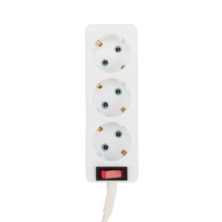 Extension cable ProConnect 3 sockets, 3 m, 3x0.75 mm2, s/w, with button, white