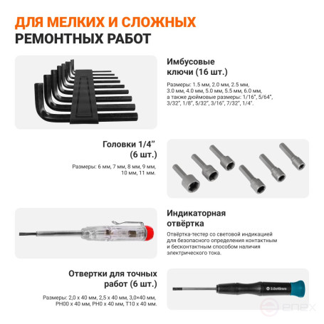 Набор ручного инструмента BORT BTK-114