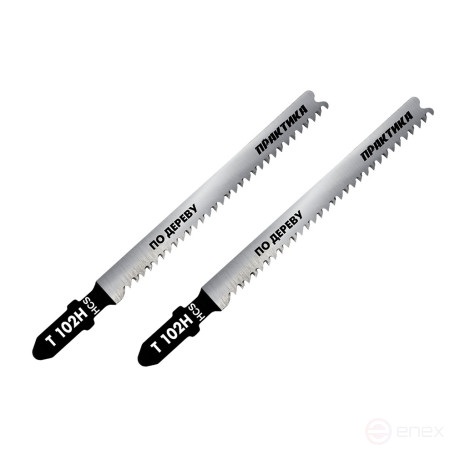 Пилки для лобзика по дереву, ДСП ПРАКТИКА тип T102H 100 х 75 мм, чистый рез, HCS (2шт.) (649-196)