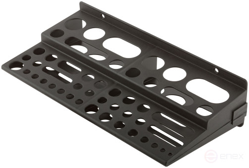 Plastic tool shelf "mini" black, 48 holes, 300x150 mm