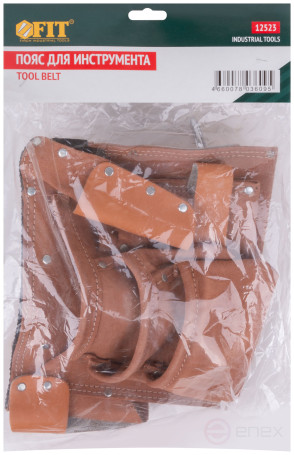 Пояс для инструмента двойной, кожа, 10 отделений, 1 петля для инструмента