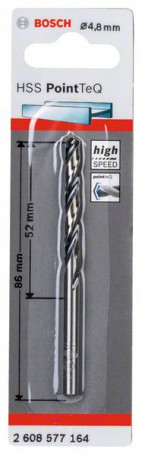 Spiral drill bit made of high-speed steel HSS PointTeQ 4.8 mm, 2608577164