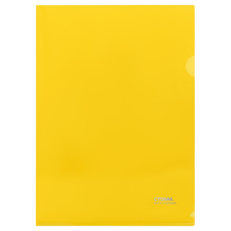 Folder-corner STAMM A4, 180mkm, plastic, opaque, yellow
