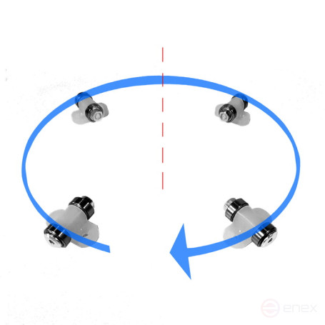 Double bearing support rollers (4 pcs) for linear movement, height 19.5 mm