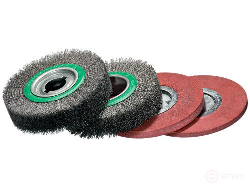 Cylindrical corrugated brush, D250 mm, width 60 mm, stainless corrugated wire ROH 0.20 mm