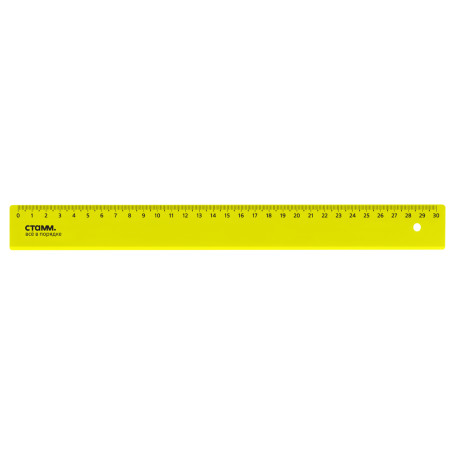 Ruler 30cm STAMM, plastic, transparent, neon colors, assorted