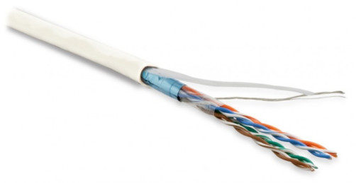 FUTP4-C5E-P26-IN-LSZH-WH-305 (305 m) Twisted pair cable, shielded F/UTP, category 5e, 4 pairs (26 AWG), stranded (patch), foil shield, LSZH, NG(A)-HF, -20°C – +75°C, white