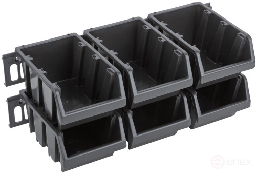 Набор Лотков для крепежа (15 шт. лотков 150х95х70 мм + 4 шт. планок), черные