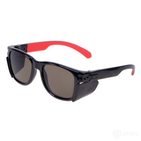 Очки защитные открытые О80 Зебра StrongGlass (5-3,1 PC) оправа О3 черная, серый, 30 шт.