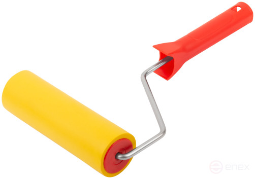 Rubber pressure roller for rolling wallpaper, handle 6 mm, 150 mm