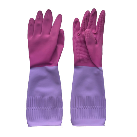 Перчатки резиновые с удлинённой манжетой ароматизированные Рози YORK (L) NEW