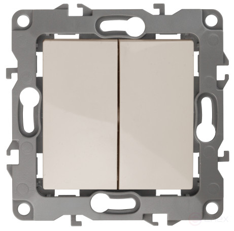 12-1106-02 ERA Double Switch, 10AH-250V, IP20, Era 12, Ivory