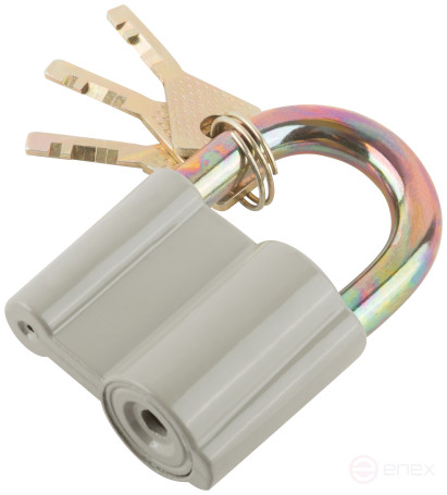 Padlock, aluminum alloy body 55x42 mm, steel shackle 10 mm