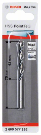 Spiral drill bit made of high-speed steel HSS PointTeQ 4.2 mm, 2608577162