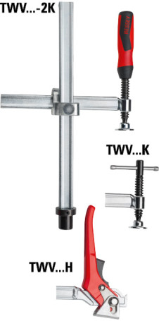 TWV16-20-15- 2K Clamping element with adjustable gripping depth for welding tables 200/30-150, force: 2.5 kN, 2-component handle