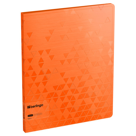 Folder with Berlingo "Neon" spring binder, 17 mm, 1000 microns, orange neon, with inner pocket