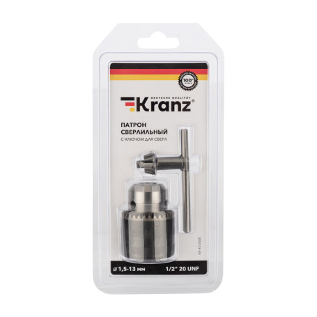 Drill chuck with key for drills 1.5-13.0 mm 1/2-20UNF Kranz