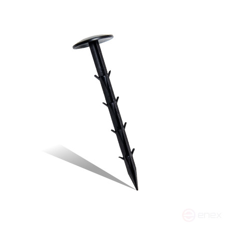 Garden pegs for fixing geotextiles, films, spunbond, geoplastboard, 15 cm, set of 20 pcs., black