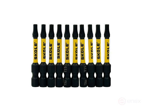 10 магнитных бит Skole T15-50, сталь S2 оригинал BT2-T1550