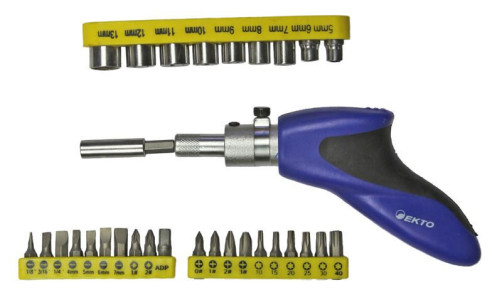 Rotary screwdriver with attachments 31 items.