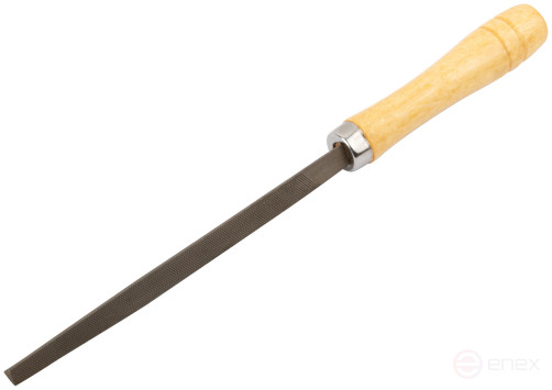 File, wooden handle, triangular 150 mm
