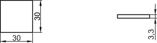 Подкладка самоприлипающая фетровая 30х30мм (1лист-25шт) серая AKS