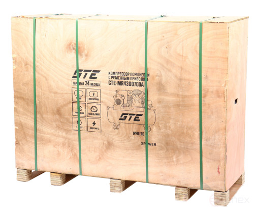 Pneumatic compressor 380V 7.5kW 16atm 700l/min. receiver-300L piston belt GTE