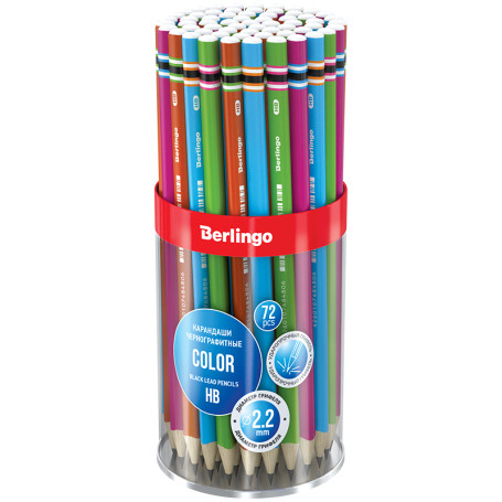 Pencil b/g Berlingo "Color" HB, triangular, sharpened., assorted