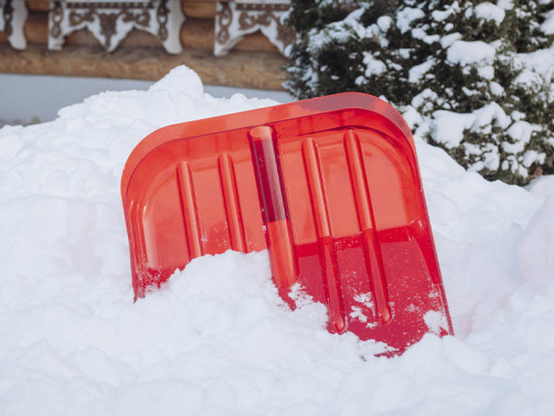 Polycarbonate shovel bucket, red color