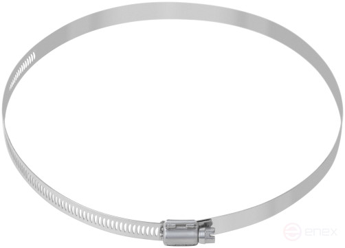 Crimp clamp, 12.7 mm wide, stainless steel.steel 130-203 mm