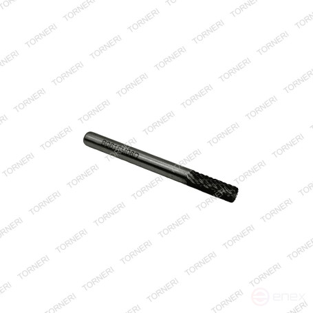 Carbide borehole type B061606 (cylindrical), 6.0 mm, shank 6 mm, end tooth, double notch TORNERI T018380
