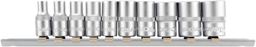 Набор головок 10пр (DR1/4"; 6РТ; 4-13мм; планка) (АвтоDело) 39845