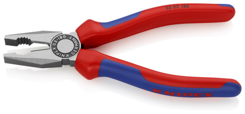 Pliers comb., cut: provol. cf. Ø 3.4 mm, solid. Ø 2.2 mm, cable Ø 12 mm (16 mm2), L-180 mm, black, 2-k handles