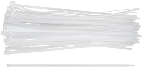 Хомуты нейлоновые для проводов, белые 100 шт., 7,6х400 мм