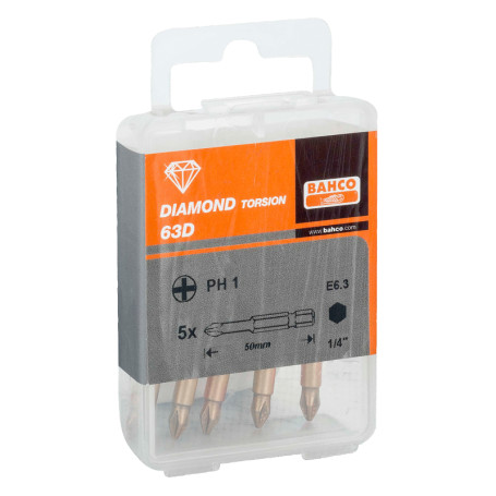 Bits for Phillips PH2 screws, 50 mm