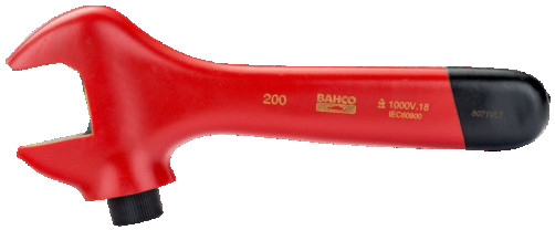 Insulated adjustable wrench, length 205/grip 29 mm