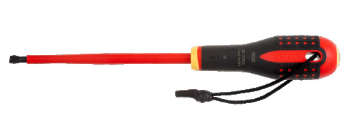 Insulated screwdriver with ERGO handle for screws with a slot of 0.5x3x100 mm with a Kevlar loop