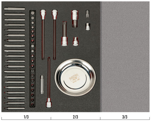 Fit&Go Set of end heads/bits with magnetic plate in the base, 50 items