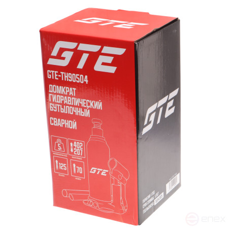 Домкрат бутылочный 5т 207-402мм GTE
