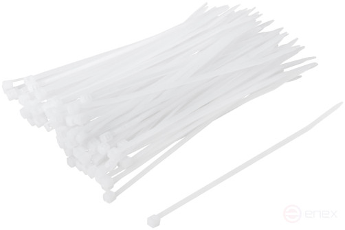 Хомуты нейлоновые для проводов, белые 100 шт., 2,5х120 мм