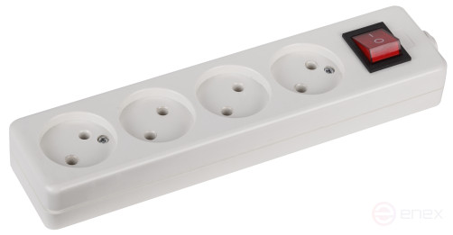 ERA K-4s 4 sockets without grounding with switch white