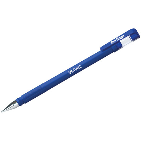 Gel pen Berlingo "Velvet" blue, 0.5 mm, rubberized case