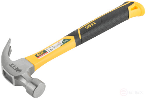 Молоток-гвоздодер, фиберглассовая усиленная ручка, Профи 30 мм, 570 гр.