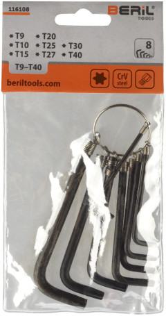 Набор Г-обр. TORX 8 пр. (Т9-Т40) (на кольце) BERIL