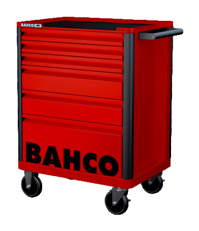 Tool cart with 6 drawers and protective sides, red