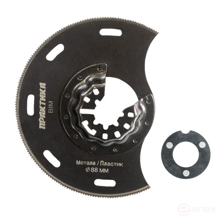 Насадка для МФИ ПРАКТИКА отрезная полукруг, BiM, по металлу и дереву, 88 мм, мелкий зуб (240-232)